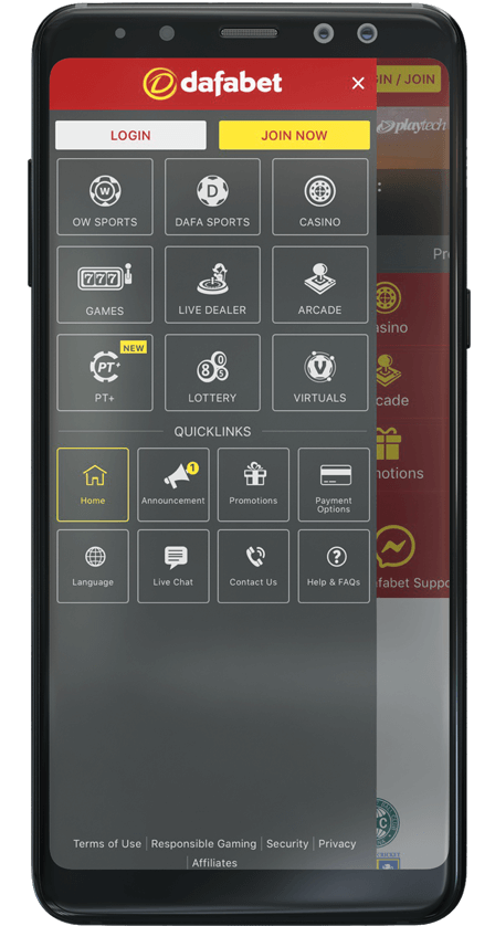Screenshots of official Dafabet Application 2